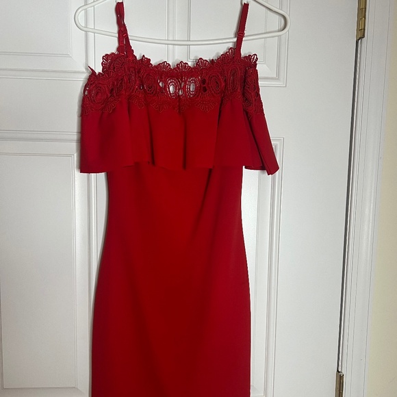 Short Off Shoulder Red Dress - Picture 1 of 5